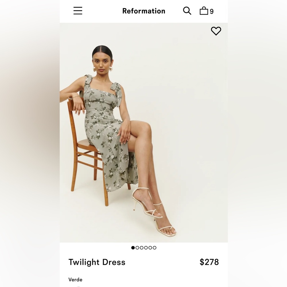 Reformation Twilight Dress in Verde